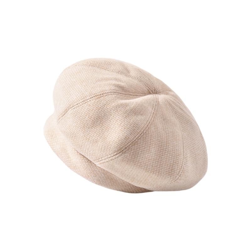 Fashion Beret Caps Plaids Bowler Hat for Women French Painter Hat Party Octagonal Caps Elegant Winter Autumn Round Hat