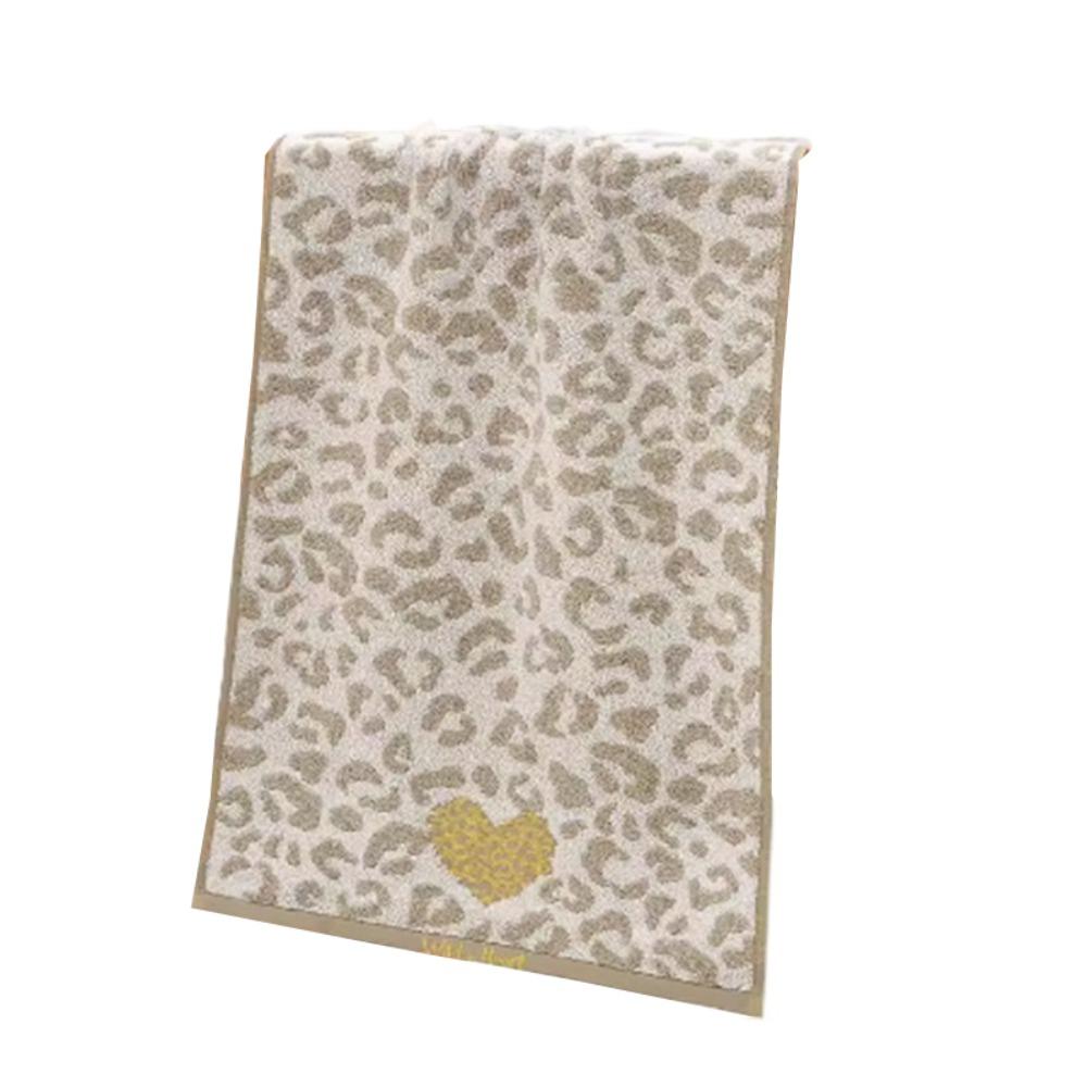 

36x74 см банное полотенце с леопардовым принтом Love, утолщенное хлопковое полотенце для лица с рисунком из мультфильмов, простое быстросохнущее спортивное полотенце для пары коричневый