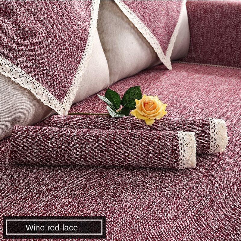Minimalist Sofa Cushion, Seat Cushion Fabric, All Season Universal Anti Slip Cotton and Linen Seat Cushion, Backrest Towel Cover, Sofa Cover