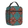 Ethnische aztekische geometrische Lunchtasche für Damen, wiederverwendbar, Oxford Bento-Tragetasche, thermische Kühltasche, isolierte Lunchbox für Arbeit, Reise, Picknick