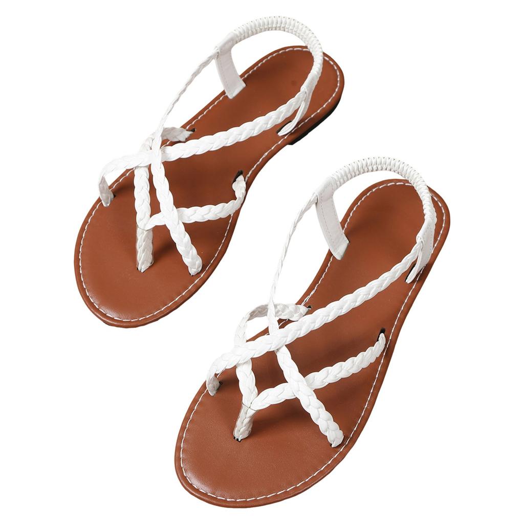 Thong Sandals With Back Strap For Women Ladies Dressy Summer Strappy Sandals Flat Casual Beach Fisherman Thong Chaussure Femme
