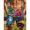 Maillot de bain Short de bain pour homme Motif Graffiti Personnalité Été Planche de surf Short de bain Imprimé 3D Harajuku Short Cool