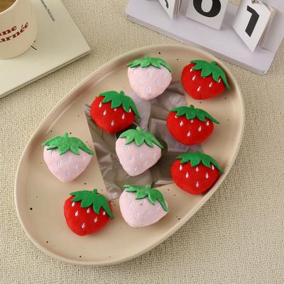 3D Plush DIY Jewelry and Clothing Accessories: Strawberry Charms for Bags, Clothing, and Socks