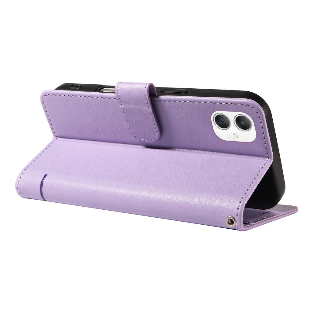 For Samsung Galaxy A06 5G/A06 4G Lommebokdeksel Kattemønster Preg Skinn Telefondeksel med Håndleddsstropp