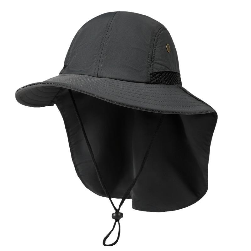 Fishing Hat Men'S Sunscreen Hat Summer Shawl Neck Visor Big Brim Bucket Hat Sun Hat Cycling Fishing