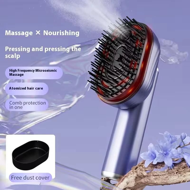 Elektrisk Hoved Spa Massage Kam Spray Hårpleje Kam Vibration Rødt Lys Hårpleje Guide Rødt Lys Hårvækst Instrument