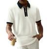 Men's Golf Short Sleeve Shirts Quarter-Zip Casual Lightweight Color Block Shirt