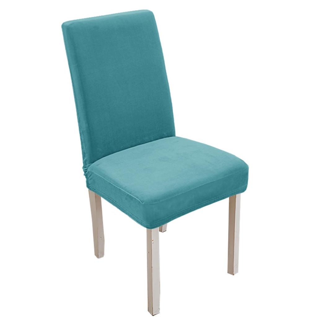 Silver Fox Velvet Stretch Chair Cover - Universal Soft Fit for Dining Chairs