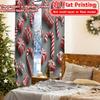 2D Flat Printing  2pcs Candy Cane Wonderland Modern Curtain Modern Prints Light Filtering Curtains Home Decor Ldeal for Bedroom