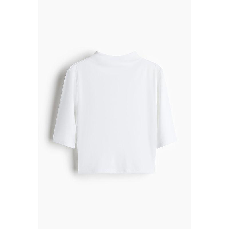 

HM Women s t-shirt Summer Slim fit Fashion Casual Cotton round Neck Slimming Casual Half Sleeve Top 1267584 White 175/116