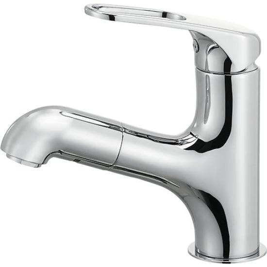 

SANEI смеситель для раковины однорычажный одно отверстие (с гайкой, экономящей время при монтаже) K4713JK-U-13 серебряный