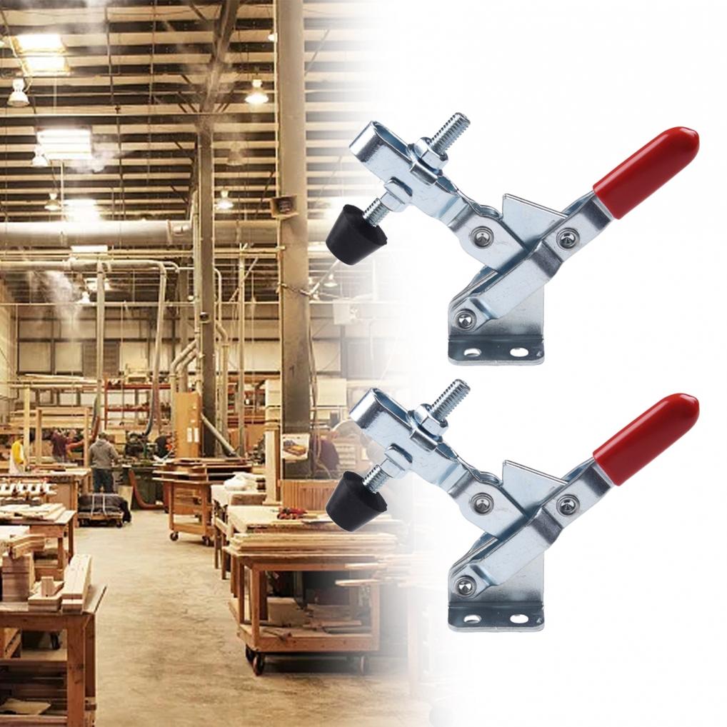 Zimmereiwerkzeuge Holzbearbeitungsklemmen Kniehebelklemme Horizontaler Clip 2 Stück
