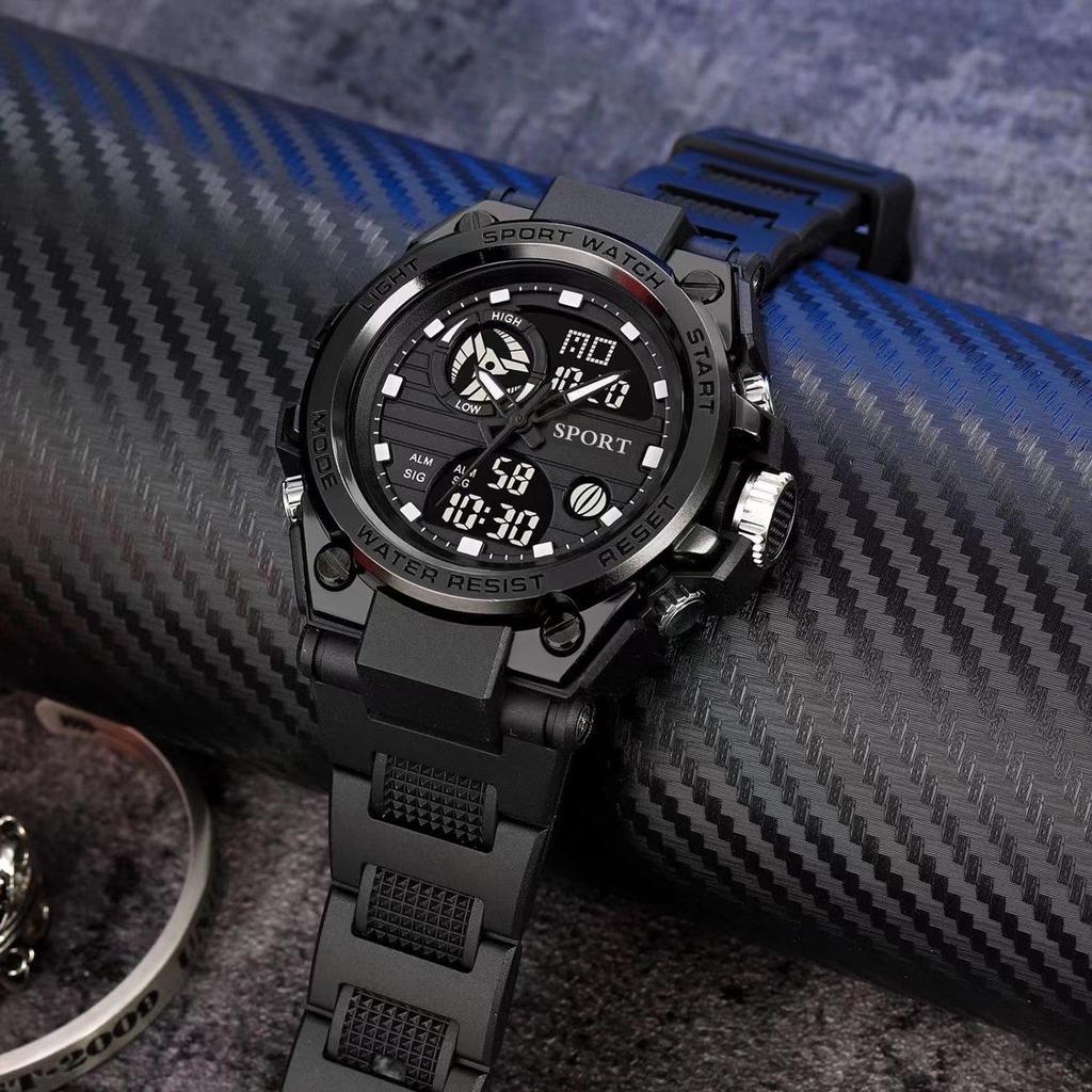 Korean Multi-Function Youth Sports Luminous Dual Display Quartz Watch