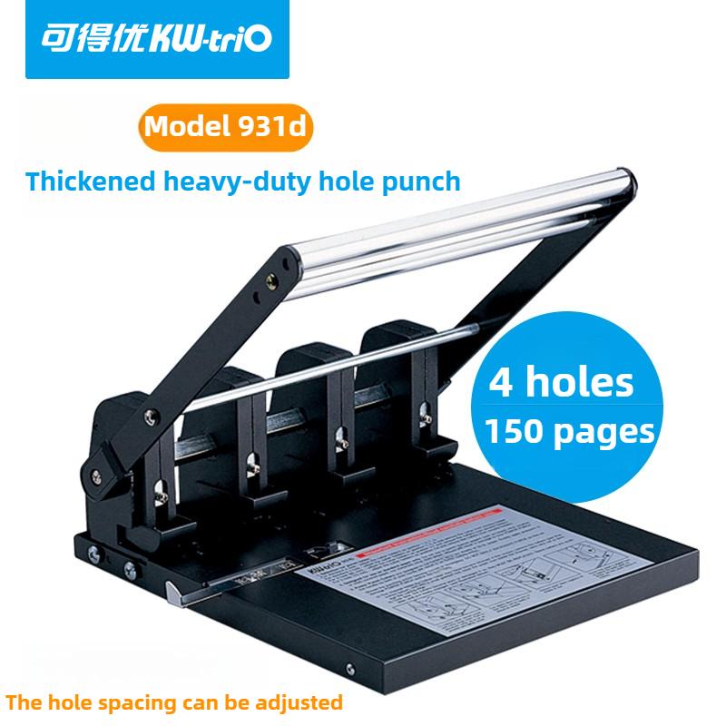 KW-TRIO Adjustable 150-Sheet A4 Paper Puncher Heavy Duty 50-Sheet 3/4 Hole 83mm Manual Hole Punch Stationery Office Supplies