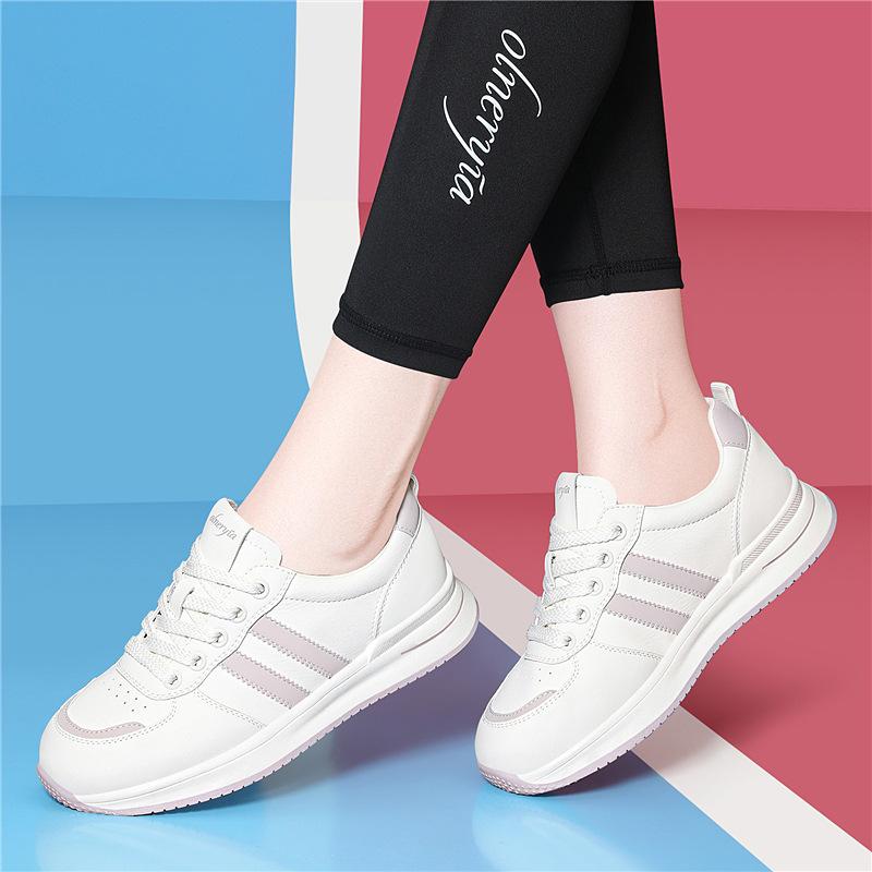 Autumn new women's shoes, athleisure white shoes, Korean version of the trend, thick-soled flat daddy shoes, board shoes