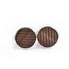 1 Pair Wooden Strips Cufflinks Man's Shirt Studs for Wedding Business Suit Round Shape