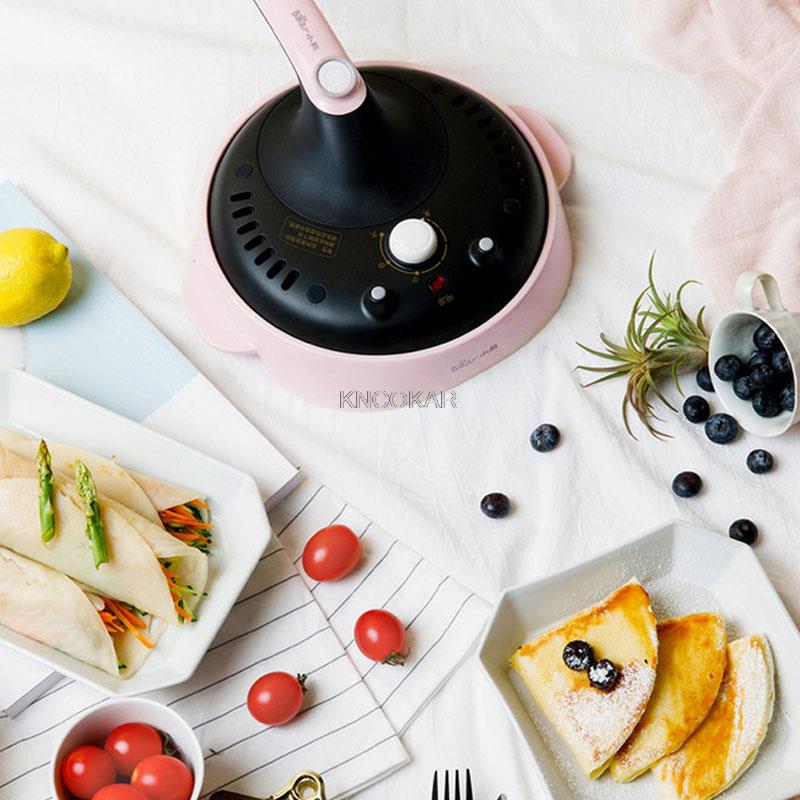 220В Автоматична машина для млинців Побутова маленька машина для печива Рулонна шкіра Електрична сковорода для випікання млинців Тортілья Млинцева сковорода 600Вт