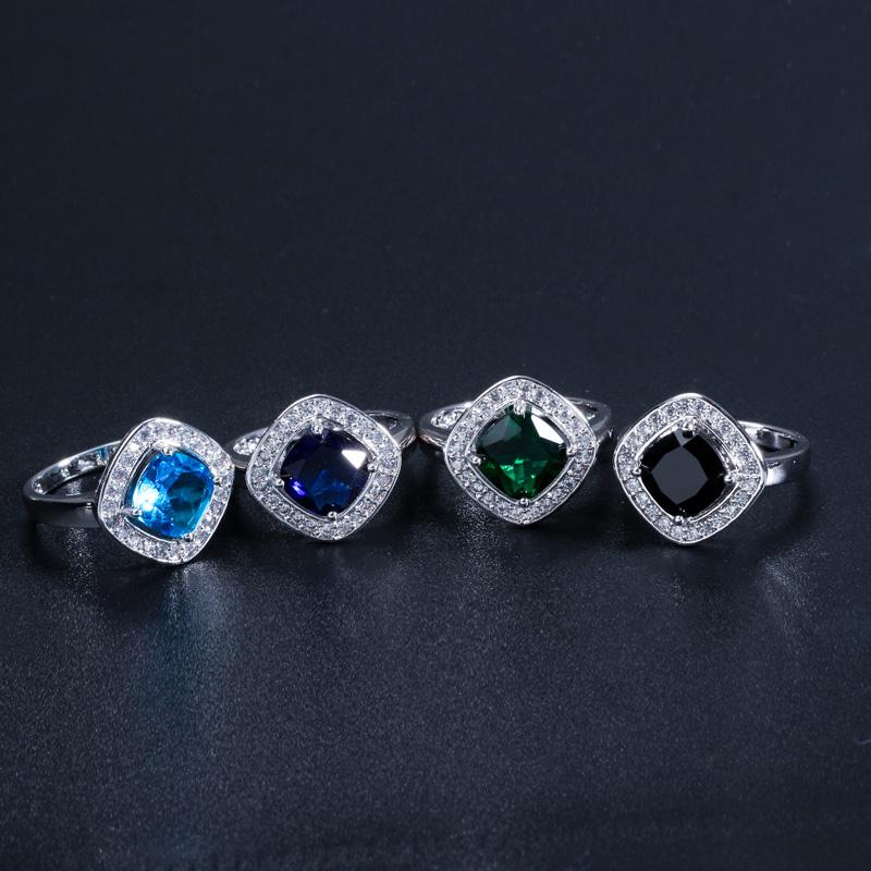 CMM Classic Design 0.8 Ct Princess Cut Fashion Square AAA+ CZ Zirconia White Golden Engagement Women Rings
