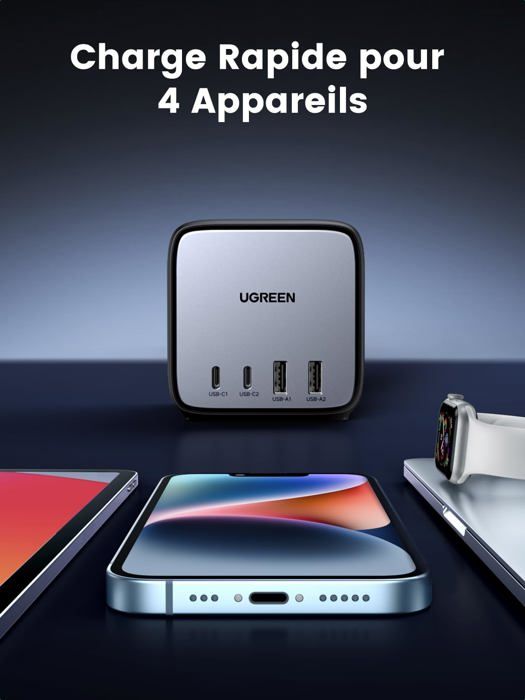 Multiprise - Ugreen - 60113 - 3 prises AC - 2 USB C - 2 USB A - 65W