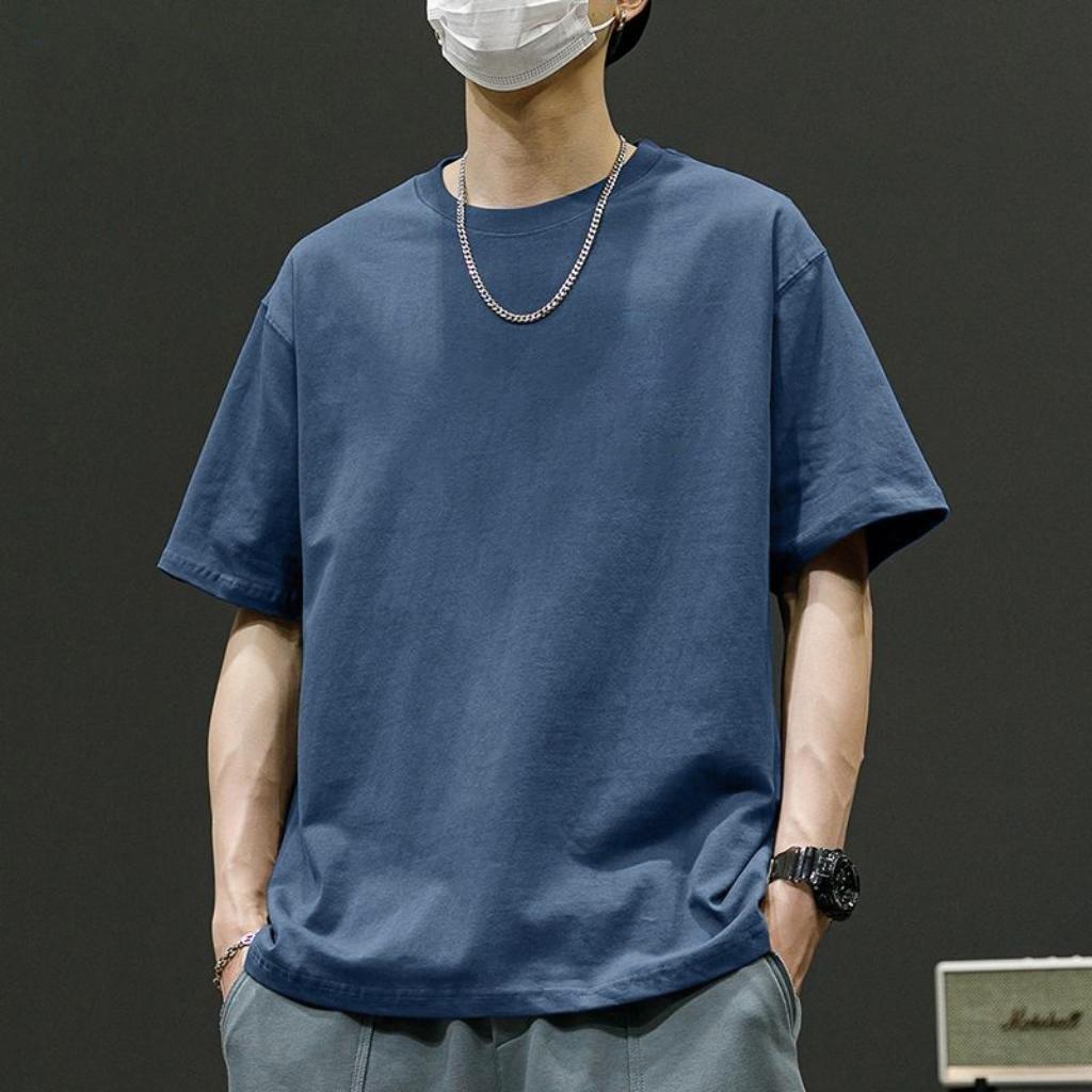 Cotton Printed Short Sleeved T-shirt for Boys Fashion Label, Summer Trend Loose Half Sleeved T-shirt, Round Neck