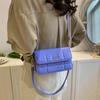 Women Small Messenger Bag Simple PU Square Shoulder Bag Spring Crossbody Bag Solid Color Underarm Bag Ladies Casual Bag  White
