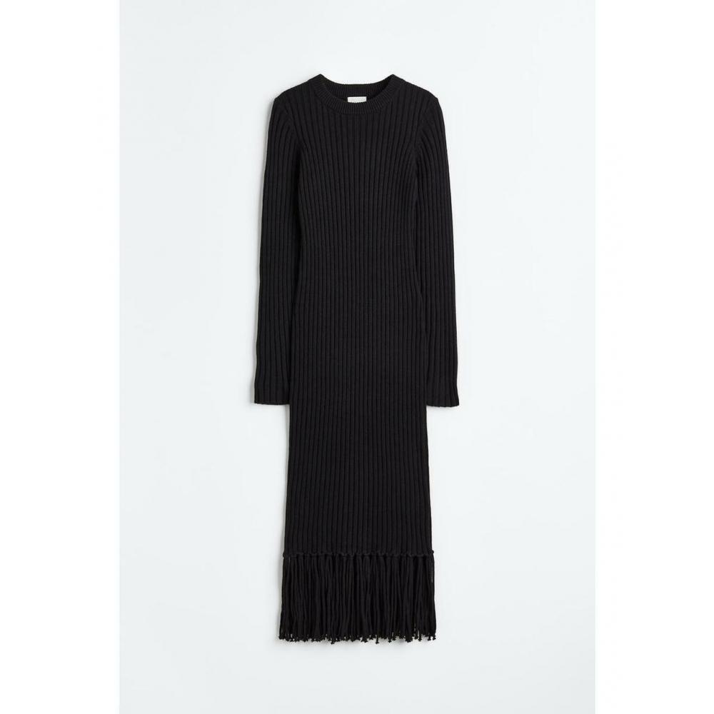 Buy H M Fringe triM Dress Black 1135096001 at affordable prices  free  shipping, real reviews with photos  Joom