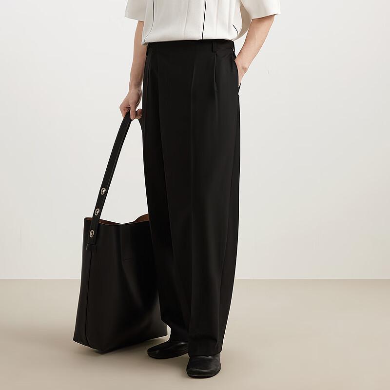 CROQUIS Men's 2025 Spring Straight Loose Solid Suit Pants