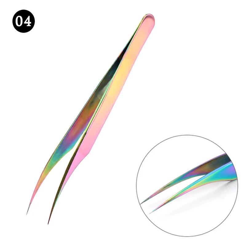 New Designed Isolation Lash Extension Tweezers High Precision Stainless Steel Curved Tip Tweezers Quick-Separator Makeup Tools