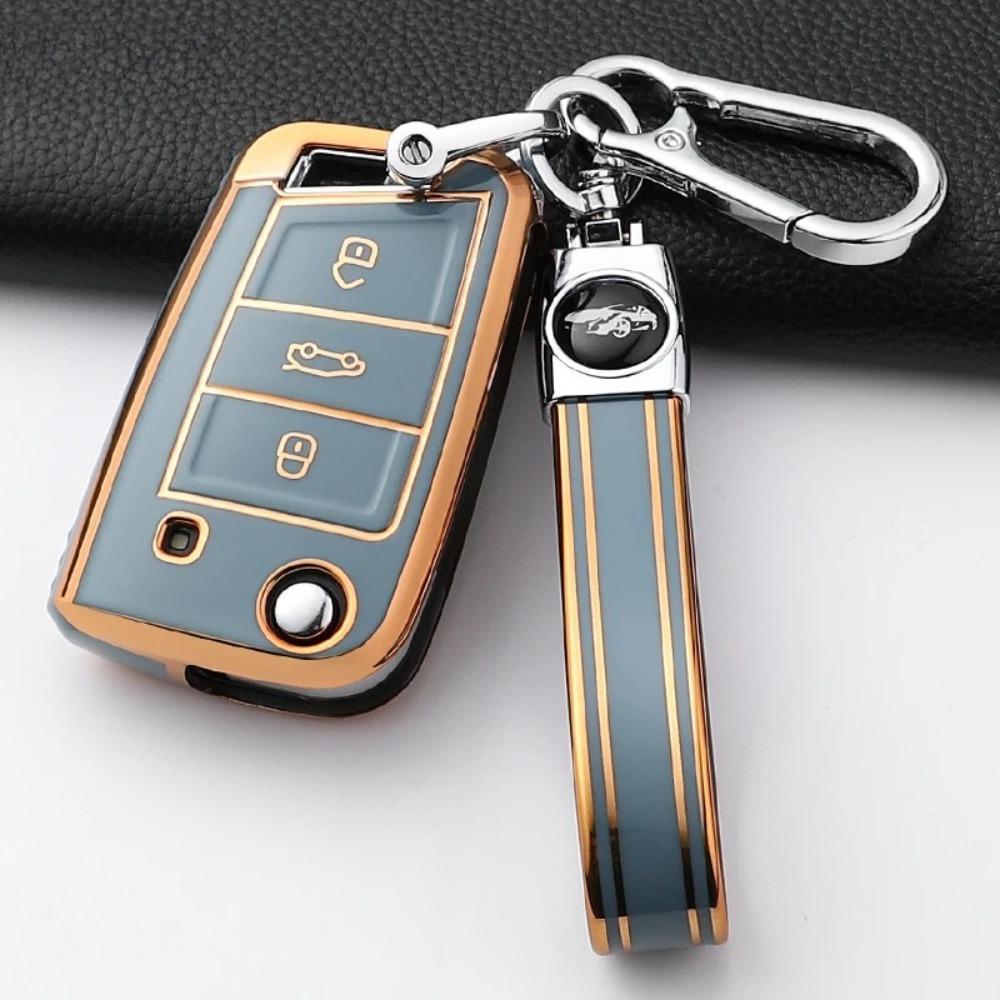 For VW Volkswagen Golf 7 MK7 Tiguan MK2 for SEAT Ateca Leon FR 2 Ibiza for Skoda Octavia Car Key Case Cover Interior Accessories