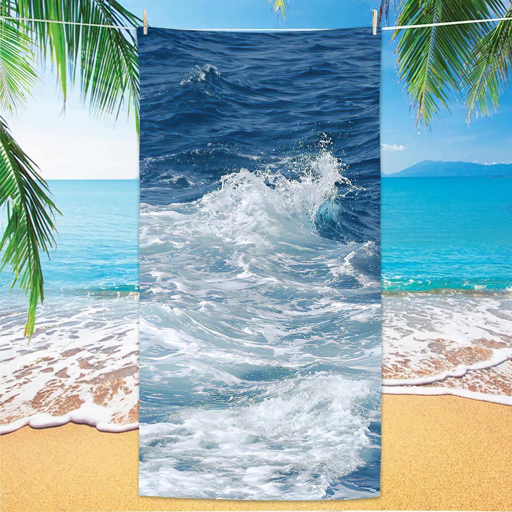 1pc Dolphin Octopus Animal Large Beach Towel, Quick Drying Water Absorbing Beach Towel, Swimming, Vacation, Camping Beach Towel