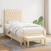 Exclusive House - Slatted Bed Base with Cream Mattress 100x200 Cm Fabric