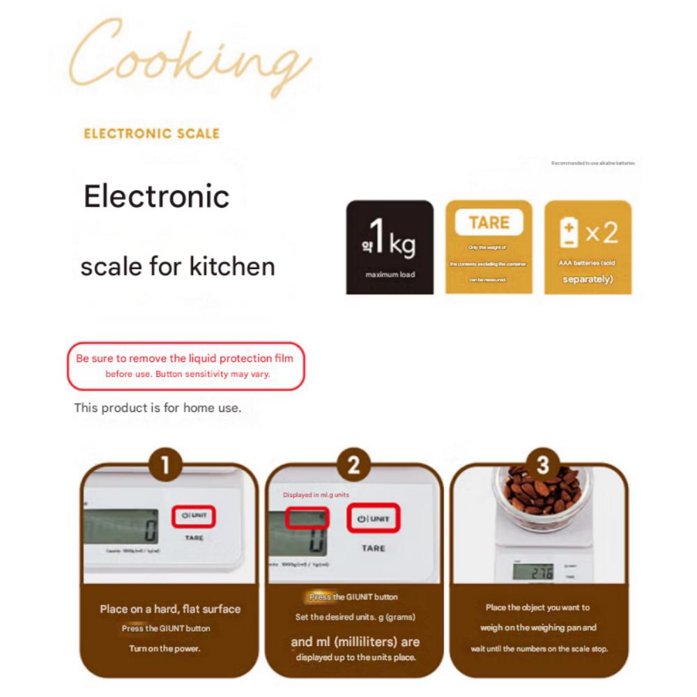 Kök Digitalvåg 1kg Exakt & Kompakt för Enkel Matlagning