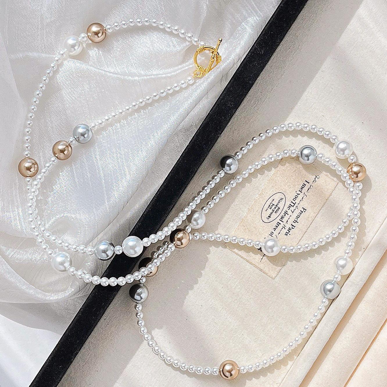 

High Quality Gypsy Artificial Crystal Pearl Necklace Neck Chain Sweater Chain Women