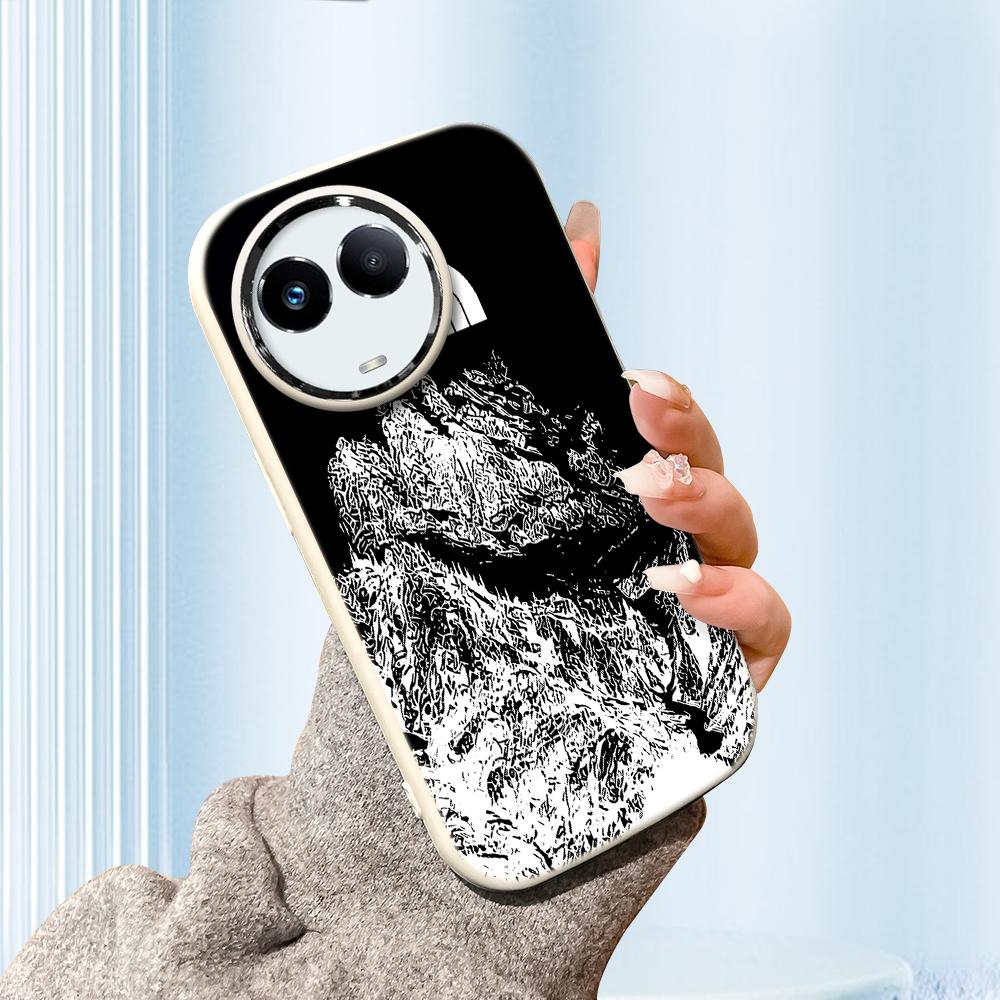 Solid Color Silver Edge Lens Fatty Casing Soft TPU Liquid Silicone Cover Shockproof Phone Case for OPPO Reno Realme OnePlus