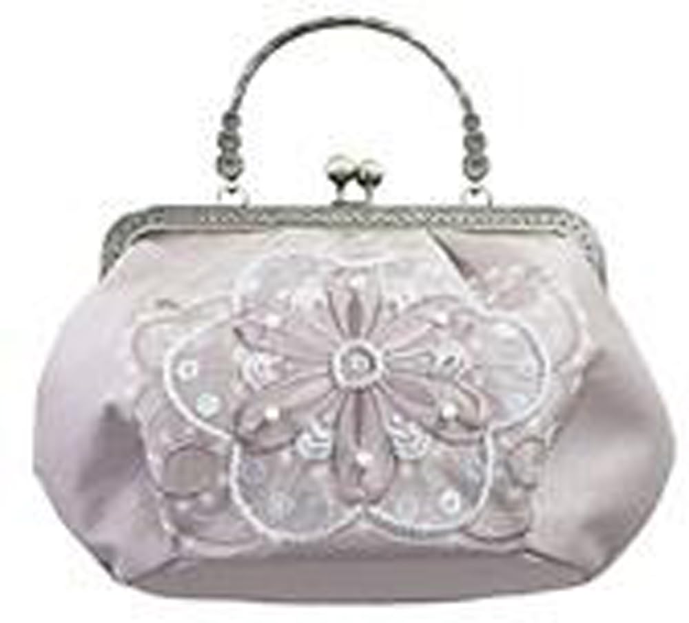 

Ando Pearl Bead Flower Pattern Bag Ash Beige BS-1-A Women s