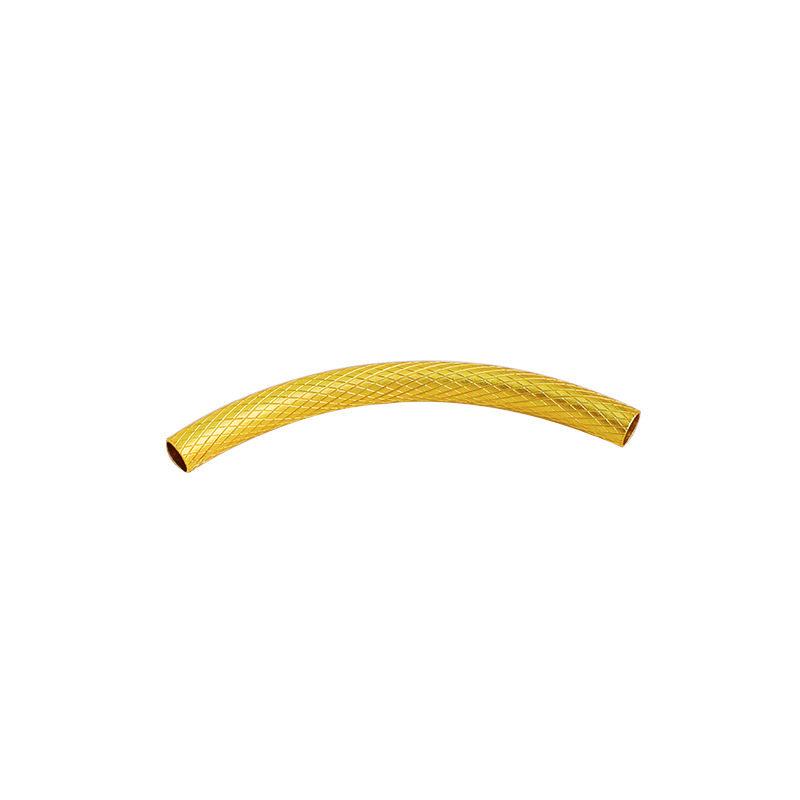 Matte Gold-Plated 45mm Large Hole Bent Tube for DIY Handmade Accessories