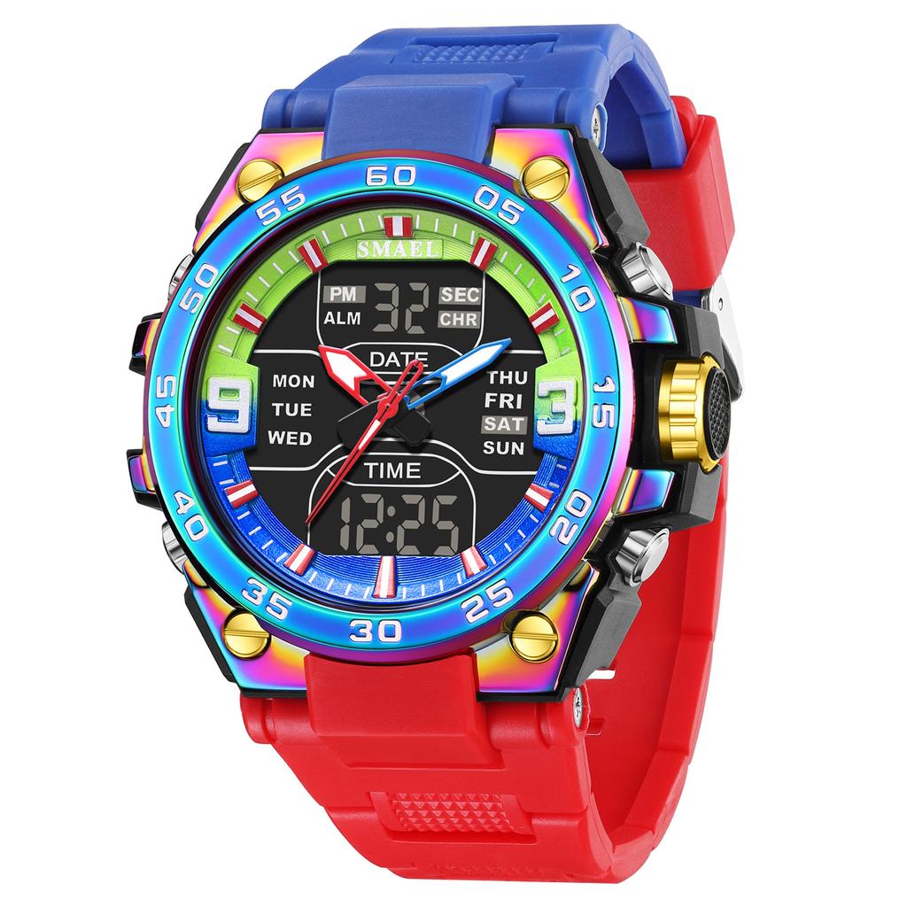 Brand 8138 Waterproof Alloy case Watch Alarm Clock night light Young Fashion business Quartz Sport Wristwatches