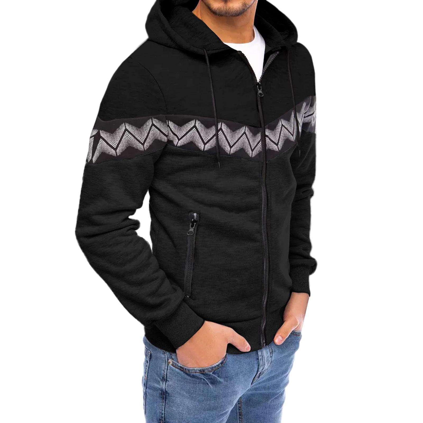 

Men s Casual Camouflage Sports Sweatshirt Long Sleeve Zipper Hooded Jacket Coat XL чорний