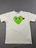 CDG Comme Des Garcons Play T-Shirt für Erwachsene, Größe S, Weißes Herz-Logo, Kurzarm, Unisex-T-Shirt