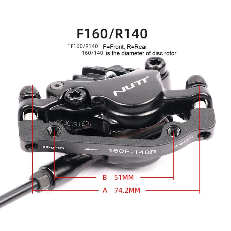 NUTT 800/1400mm Bicicletă MTB frână Hidraulică Disc frână bicicletă clemă ghidon 22.2MM Ghidon Rotor 160mm Set frână față și spate