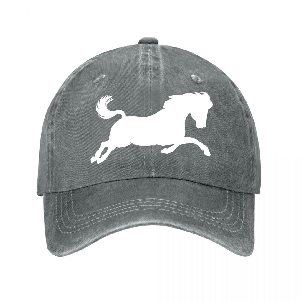 Horse Embroidered Washed Cotton Baseball Cap Washed Baseball Cap