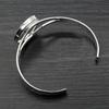 High Quality  25mm Silver Plated Bangle Base Bracelet Blank Findings Tray Bezel Setting Cabochon Cameo