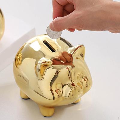 Piggy Bank Keramisk Pig Figur Hjem Dekorasjon Festival Gave Bursdag Nydelig beholder for barn