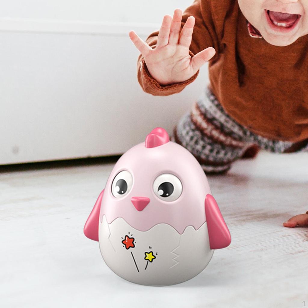 Chick Tumbler Toy Chicken Toy, Musical Doll Crawling Time Wobbling for Babies