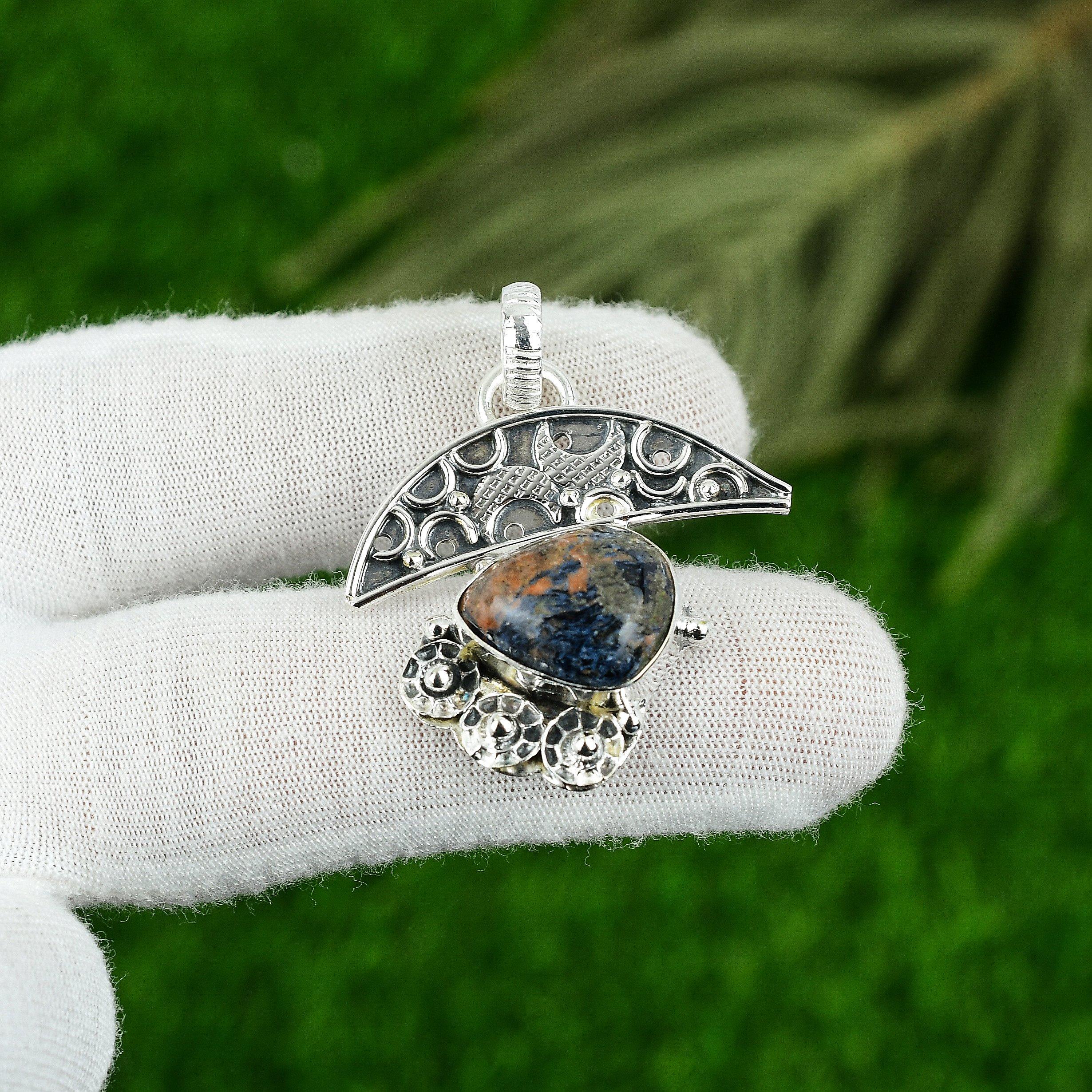 Sterling Silver Natural Pietersite Bezel Anniversary Sister Handmade New Pendant