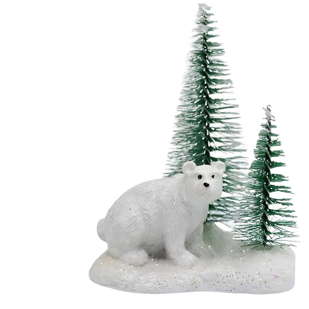 Xmas Deer Figurine Resin Craft Miniature Festive Ornaments for DIY Christmas Fairy Garden Decoration