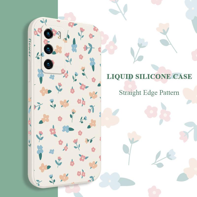 Mini Flowers Phone Case For Huawei P40 P50 P30 P20 Pro Lite Nova 5t Y7A Mate 40 30 20 Pro Lite Liquid Silicone Cover
