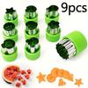 9PCS Stainless Vegetable Cookie Cutter Shapes Set Fruit and Cookie Stamps Mold for Kid Kitchen Toys DIY Baking Tools