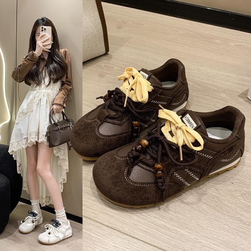 Niche retro German training shoes women's 2025 autumn new platform casual versatile lightweight sports shoes ugly Forrest Gump shoes