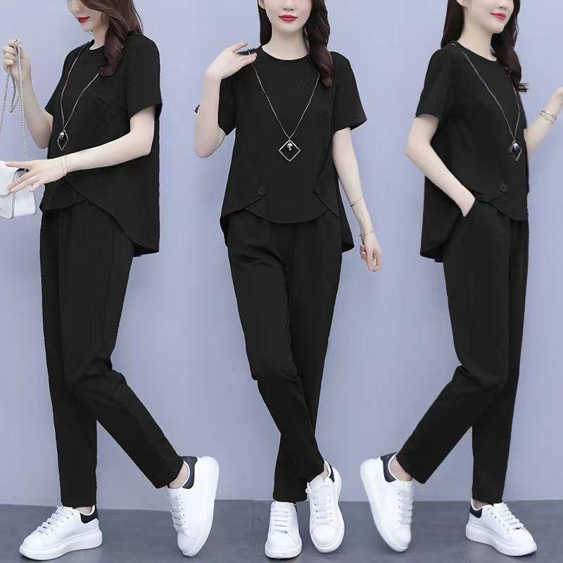 

2026 Elegant Summer Fashion for Women: Stylish Plus Size Set for 50-Year-Old Mom M 80-95 lbs